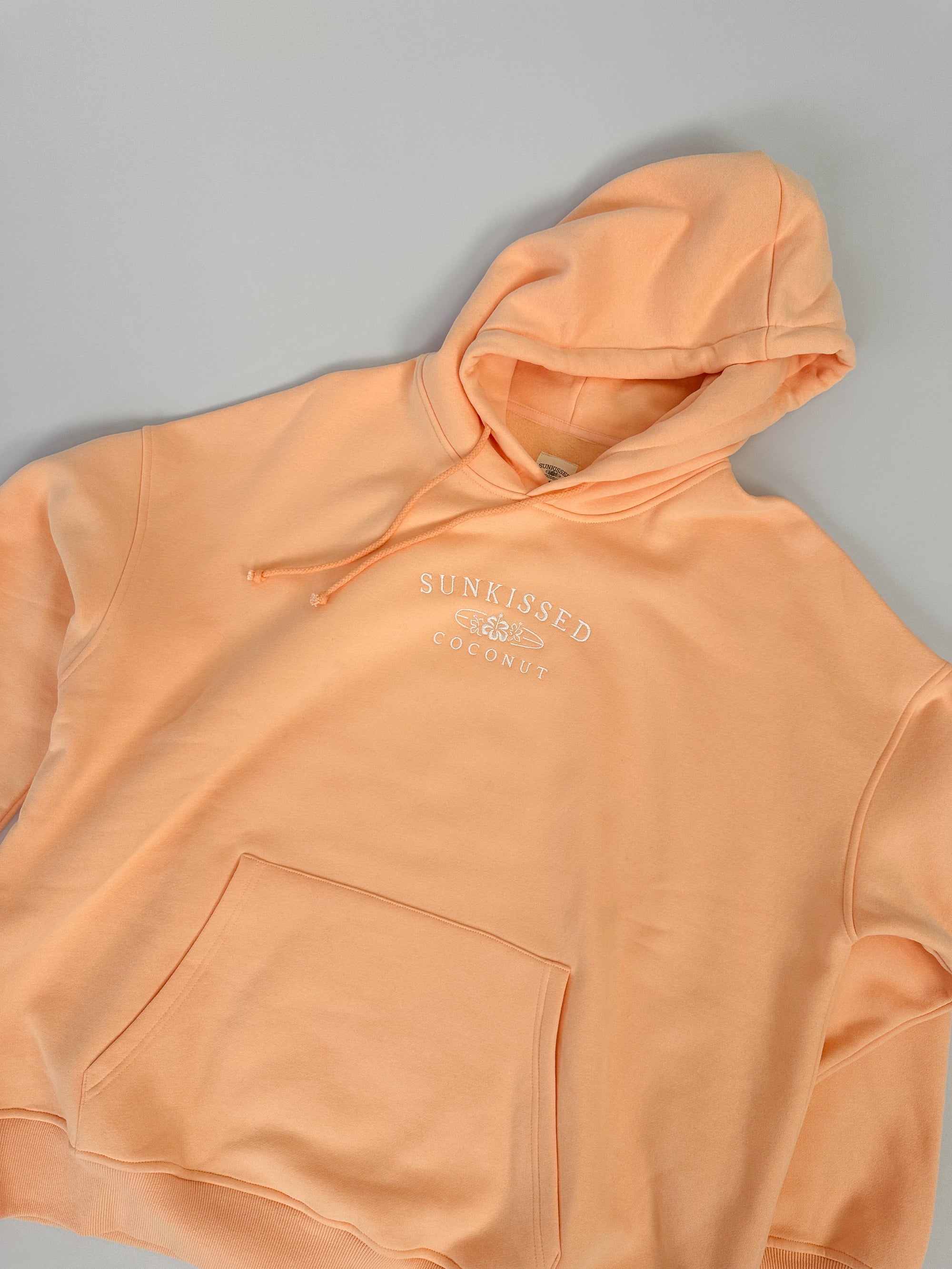 Sherbet Orange Sunkissedcoconut Logo Embroider Hoodie