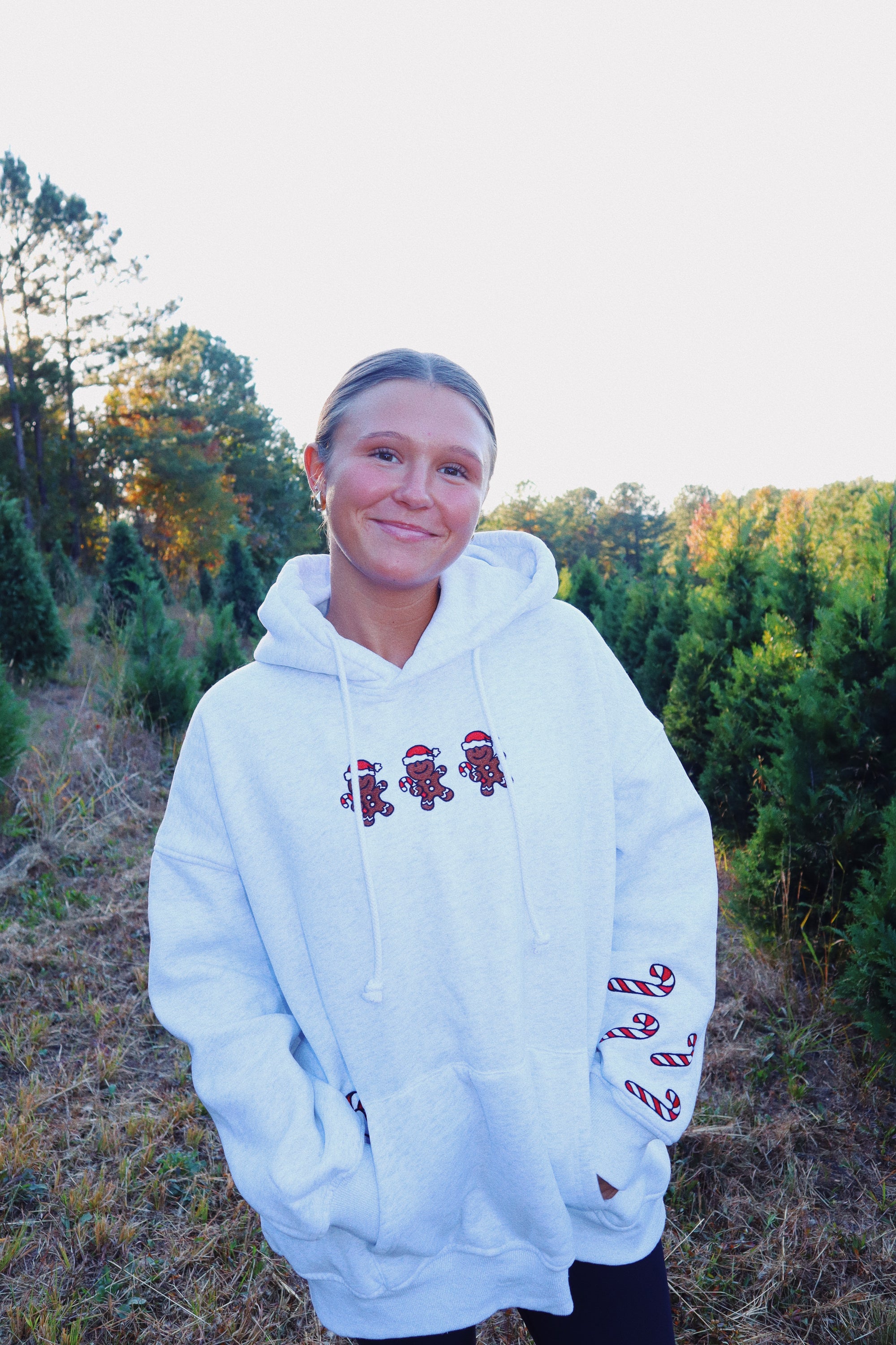 Pearl Grey Gingerbread Recipe Christmas Embroider Hoodie