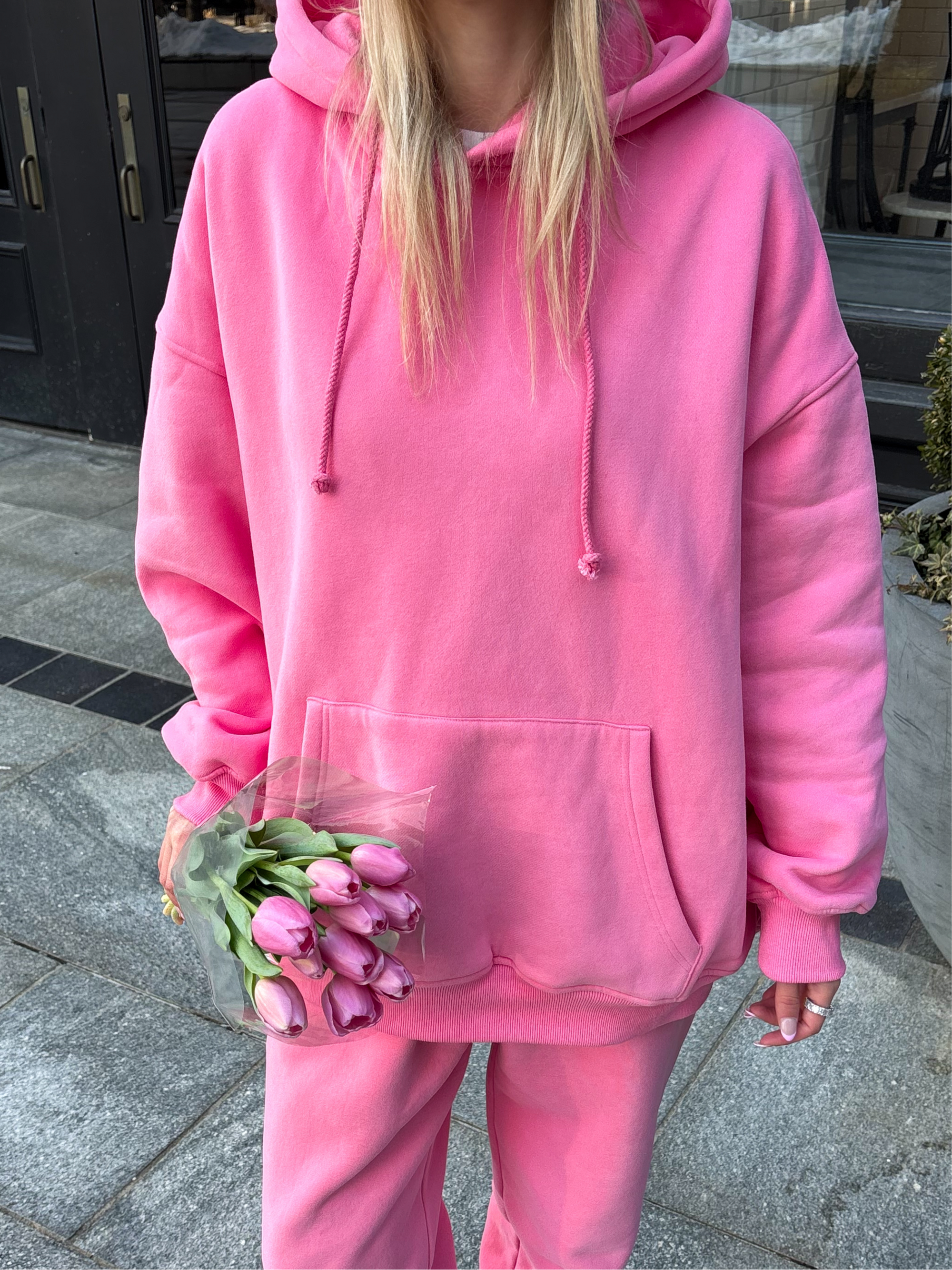 Hibiscus Pink Basic Blank Hoodie