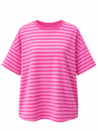 Ella Striped Oversized Short Sleeve Lounge Top