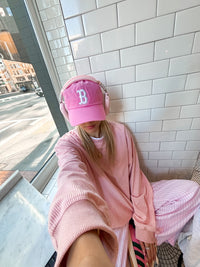 Light Pink Basic Corduroy Sweatshirt