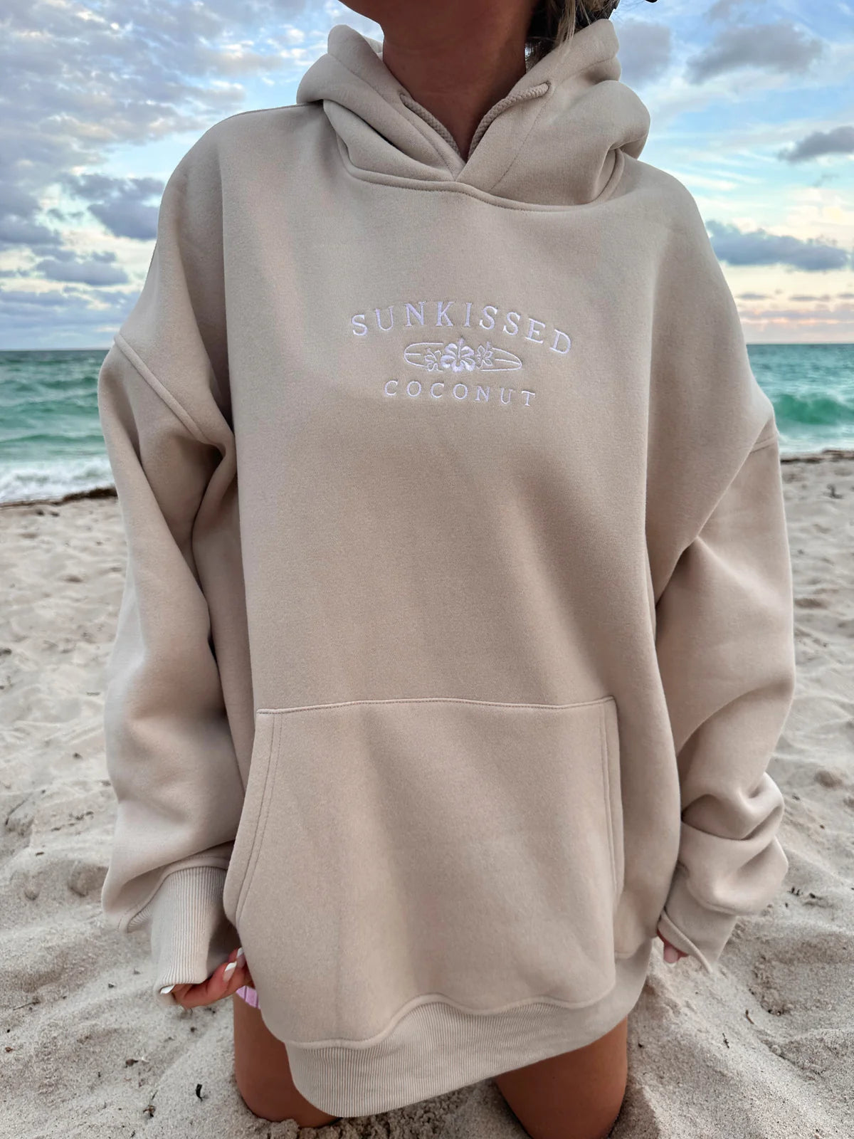 Sunkissedcoconut Embroider Oversized Hoodie