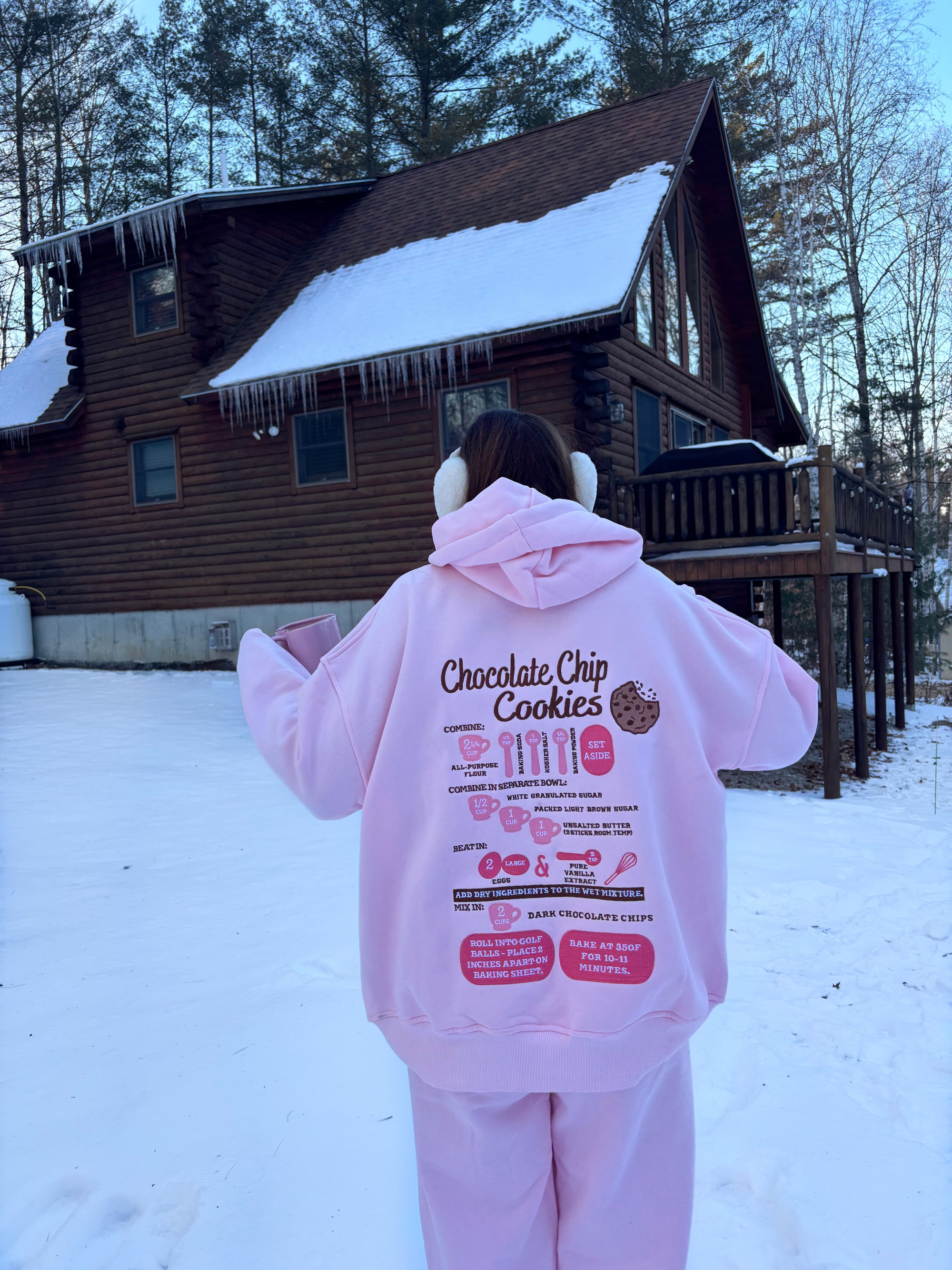 Light Pink Chocolate Chip Cookie Recipe Embroider Hoodie