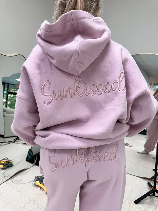 Sunkissed Coconut Juniors Varsity Embroidered Hoodie Sherbert Orange