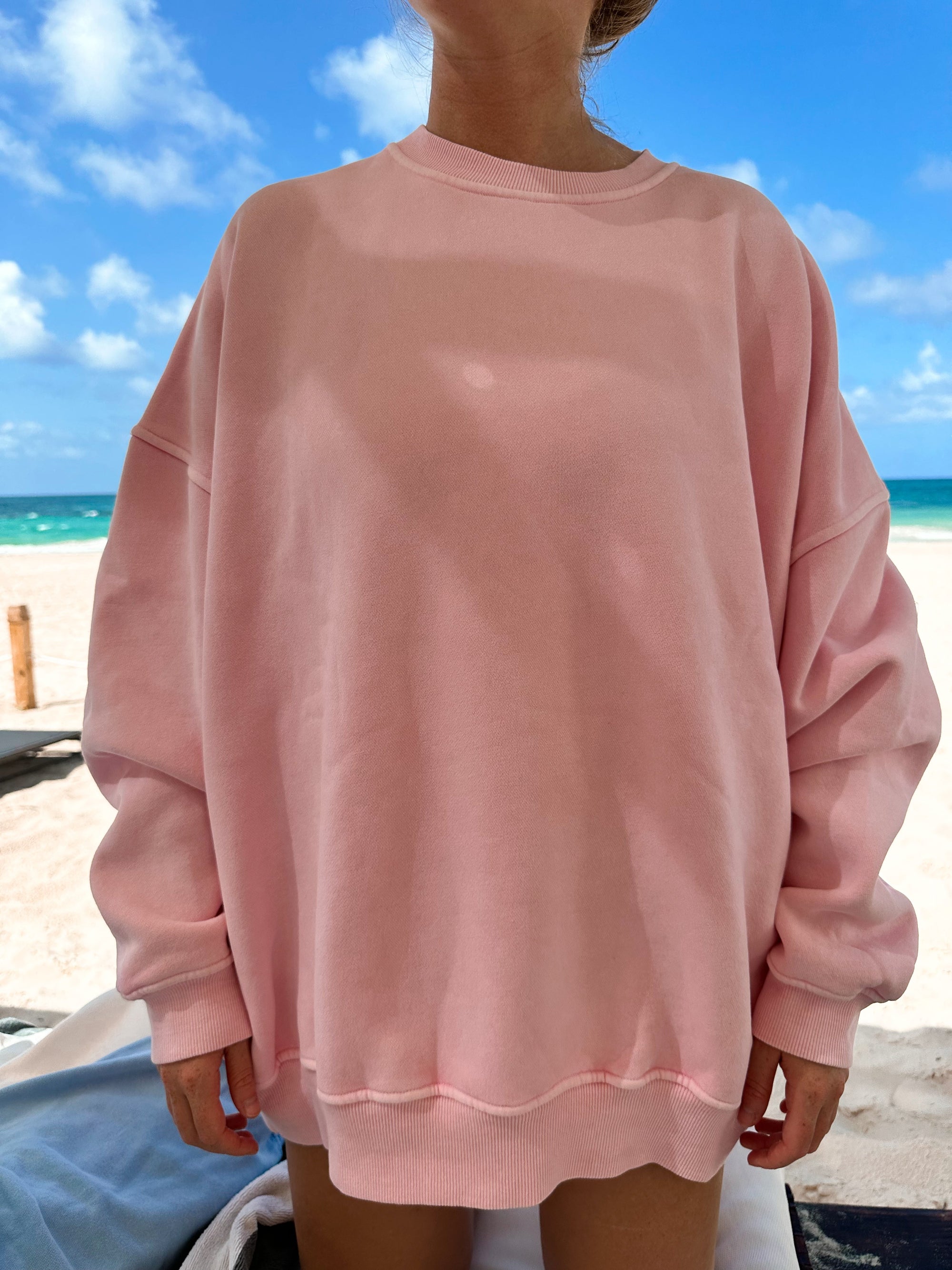 Vintage Pink Washed Basic Blank Sweatshirt