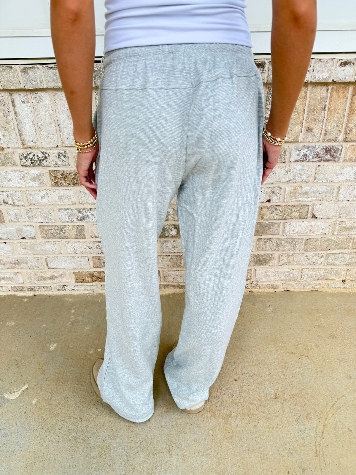 Grey Waffle Knit Pants