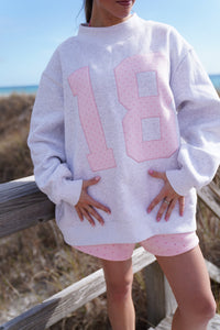Polka Dot 18 Senior Embroider Mockneck Sweatshirt