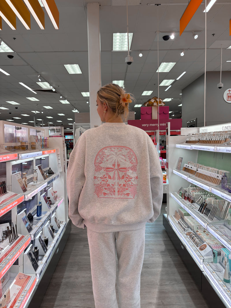 Pearl Grey Tropical Palms Sweatshirt