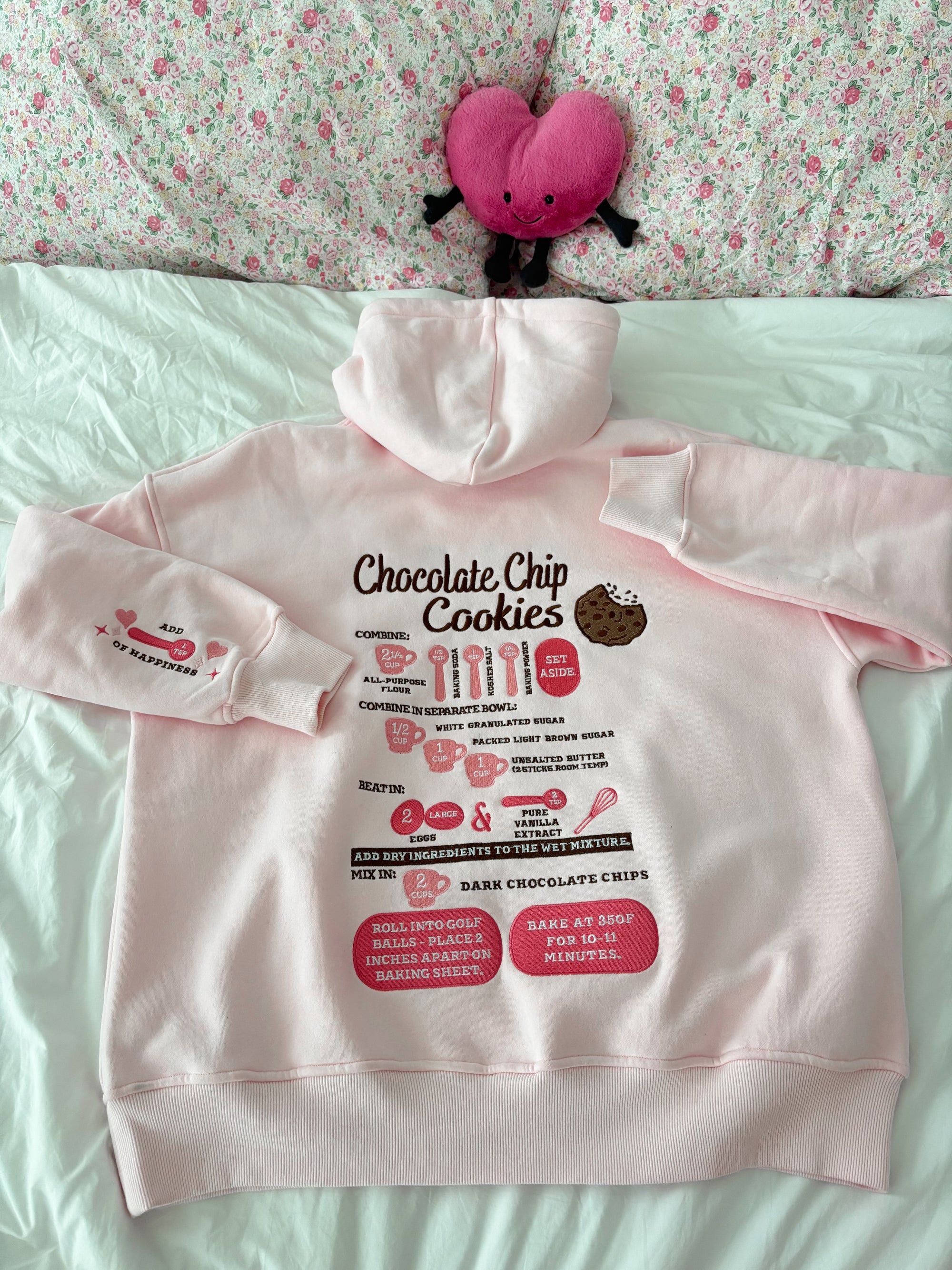 Light Pink Chocolate Chip Cookie Recipe Embroider Hoodie