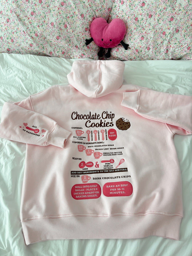 Light Pink Chocolate Chip Cookie Recipe Embroider Hoodie