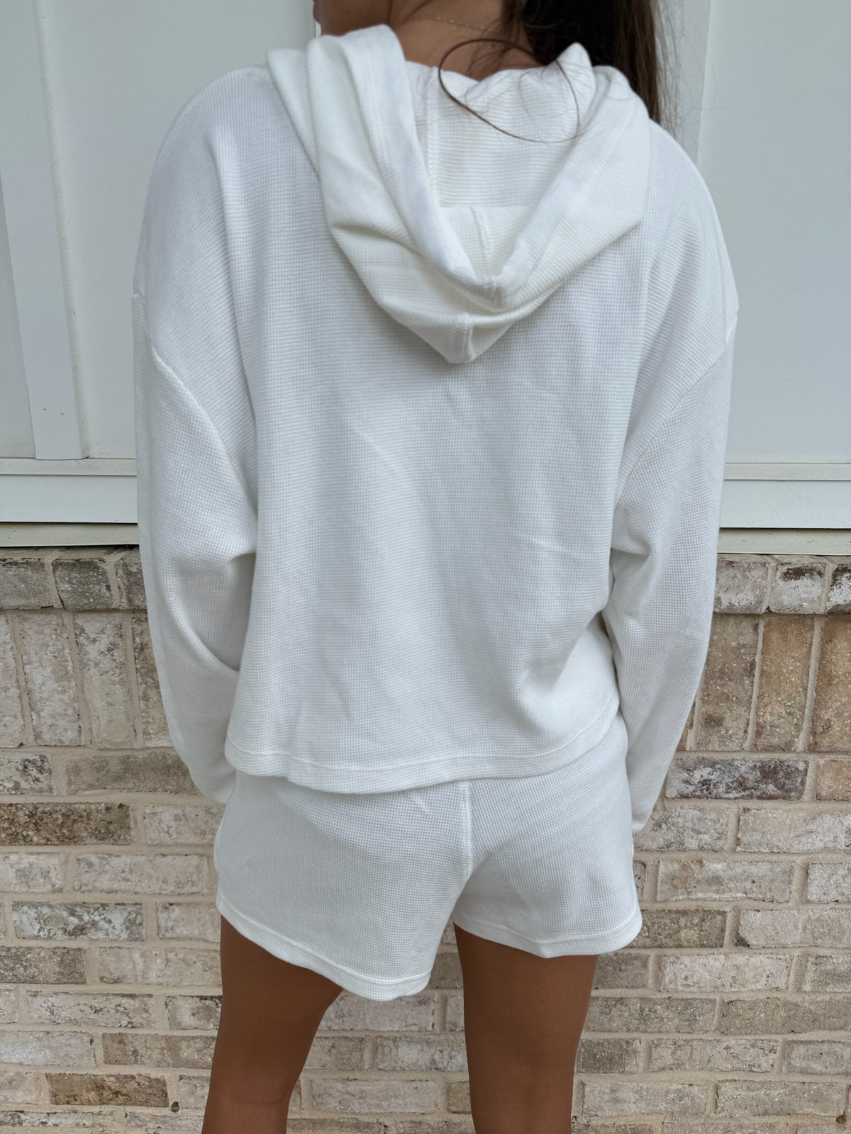 Ivory Waffle Kit Hoodie