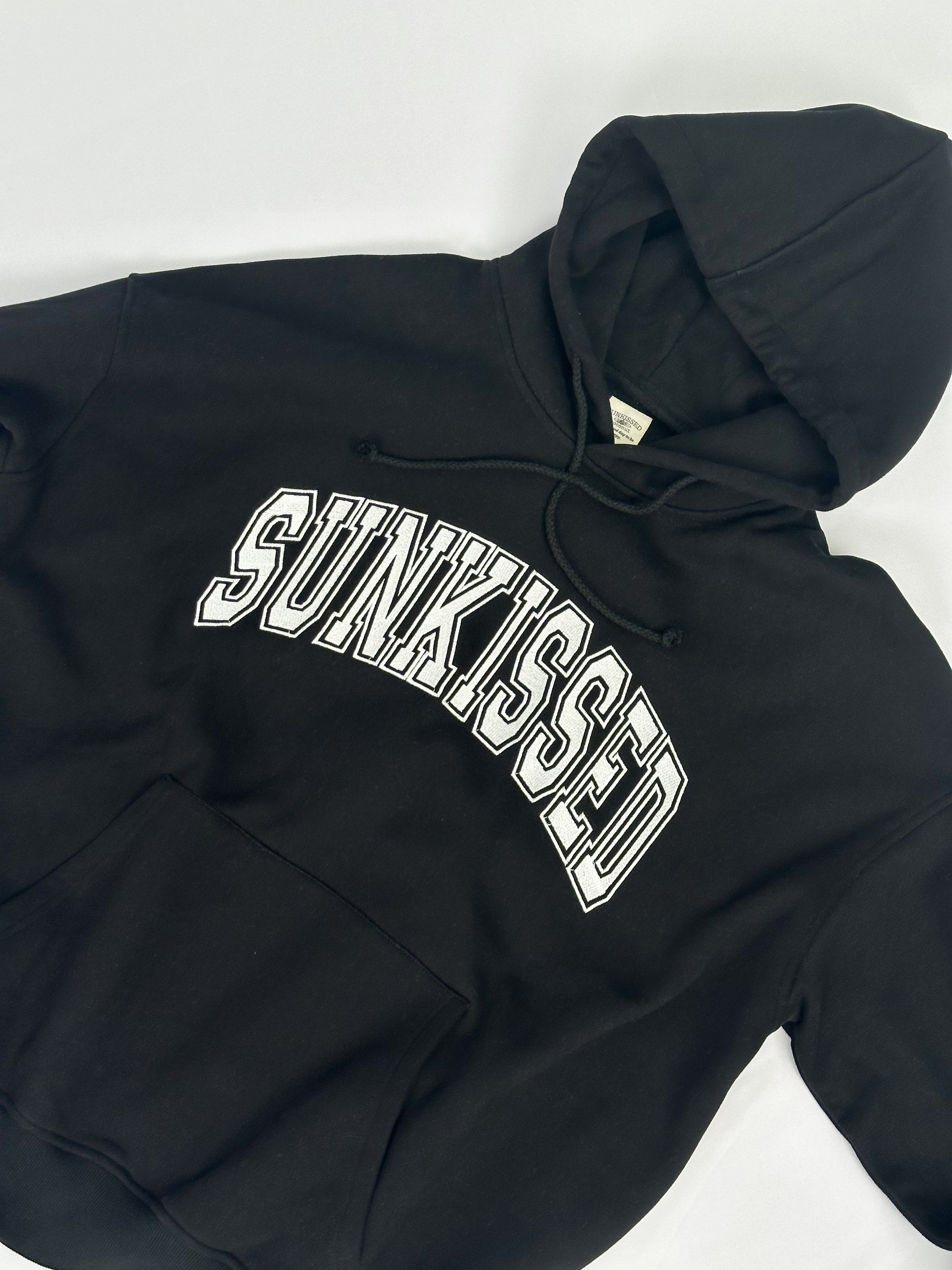 Black Sunkissed Varsity Embroider Hoodie