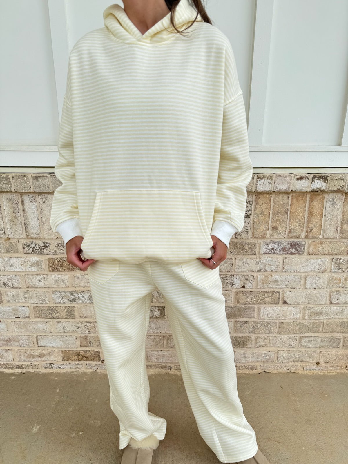 Baby Yellow and White Big Striped Hoodie