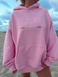 Lottie Pink Bikini Beaded Ocean Hoodie 100% Cotton