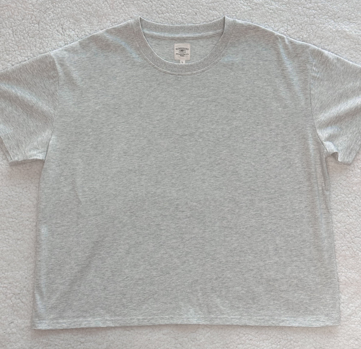 Pearl Grey Basic Watercolor Slightly Cropped Blank Tee