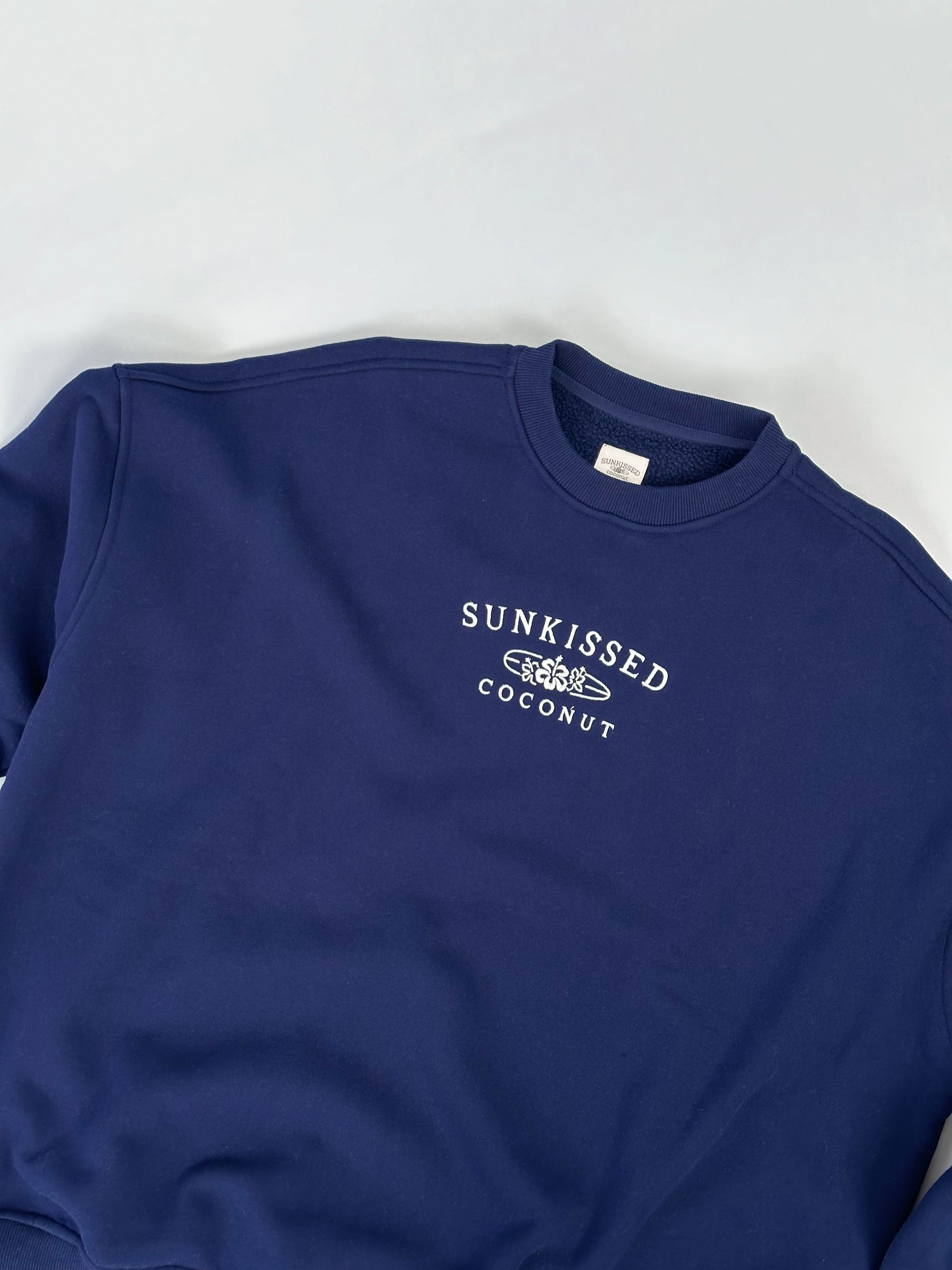 Navy Blue Sunkissedcoconut Logo Embroider Sweatshirt