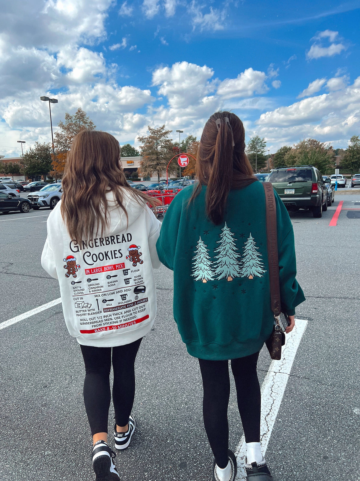 Sparkling Christmas Tree Embroidered Crewneck Sweatshirts