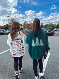 Sparkling Christmas Tree Embroidered Crewneck Sweatshirts