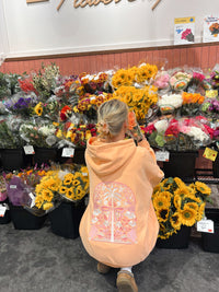 Sherbet Orange Tropical Palms Hoodie