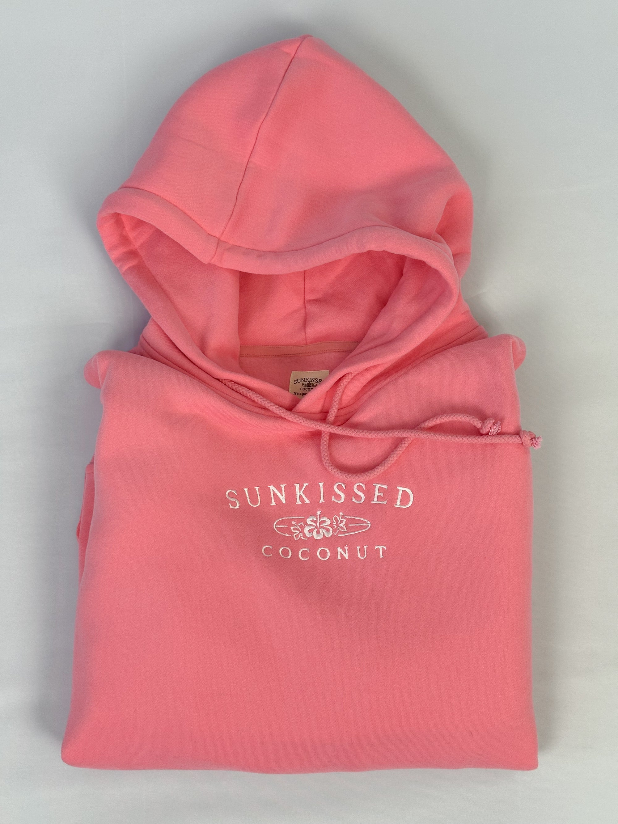 Hibiscus Pink Sunkissedcoconut Logo Embroider Hoodie