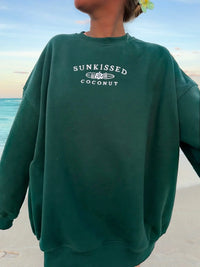 Sunkissedcoconut Embroider Oversized Crewneck Sweatshirt