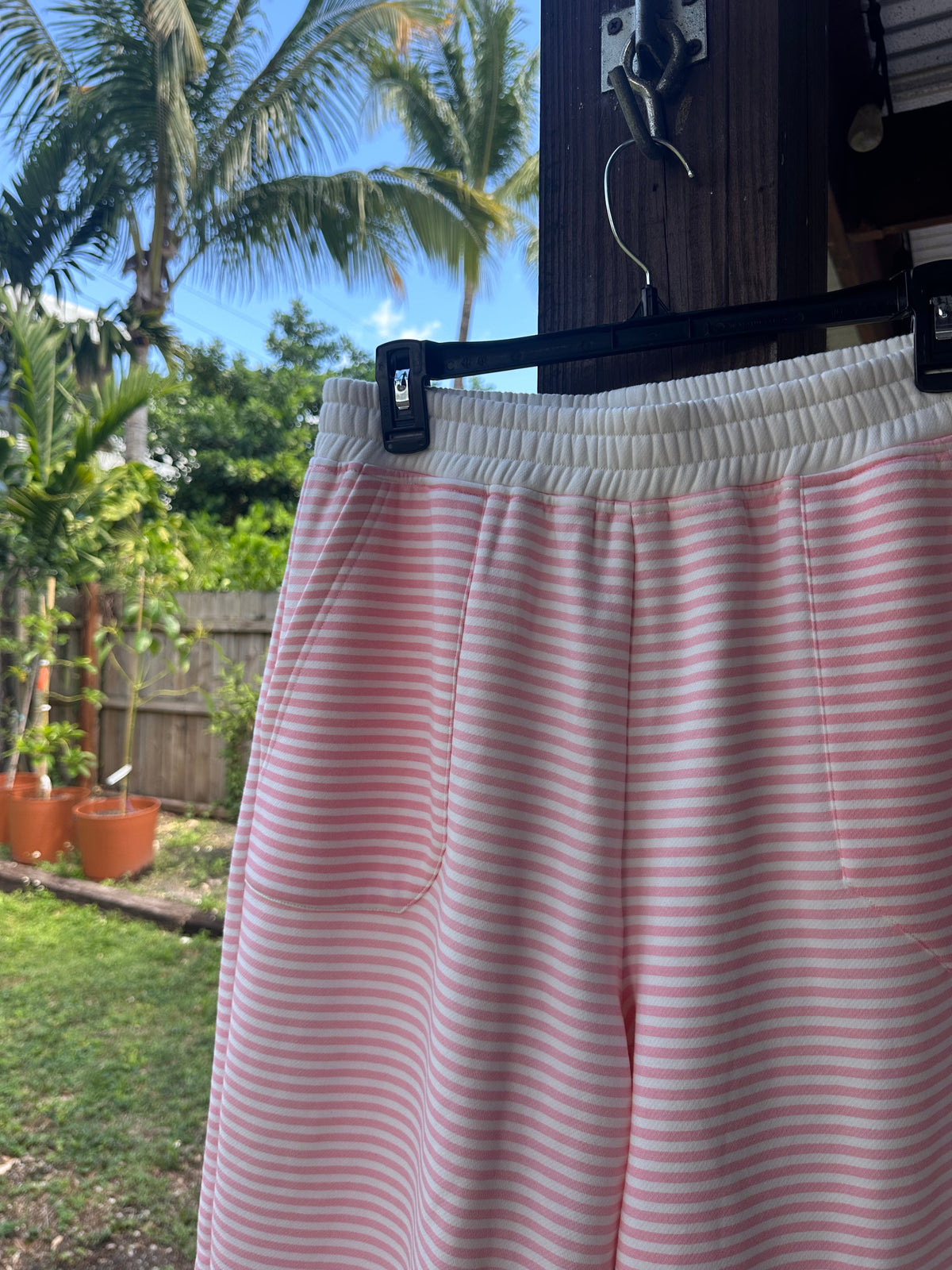Light Pink and White Big Striped Sweatpants