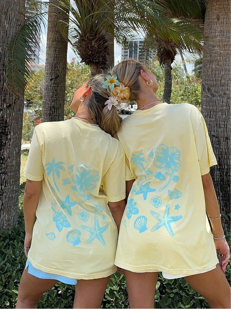Banana Blue Tropical Comfort Colors Tee