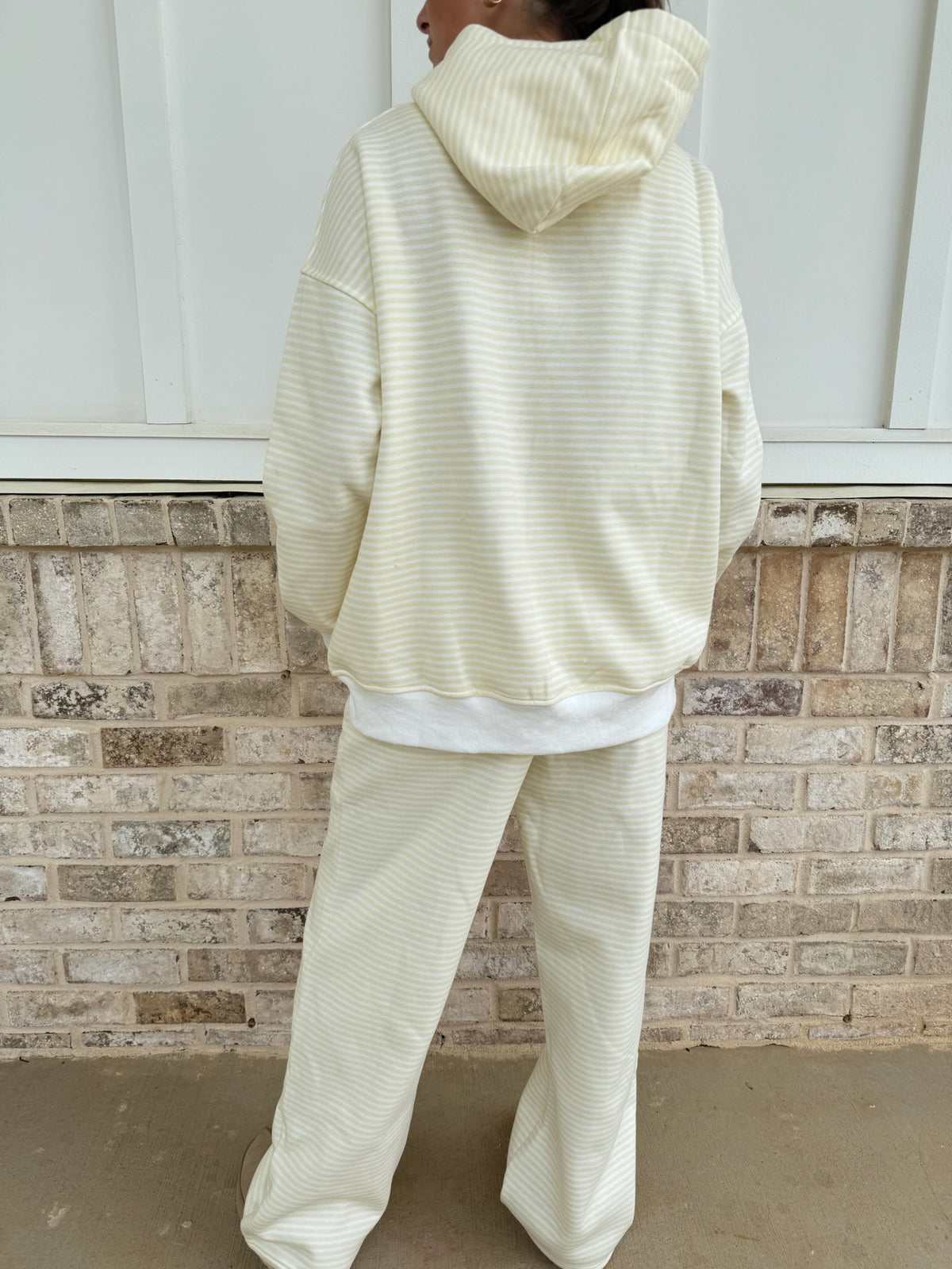 Baby Yellow and White Big Striped Hoodie