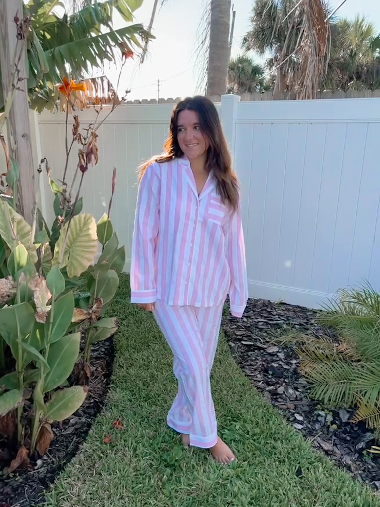 A Day In Greece Striped Pajama Top