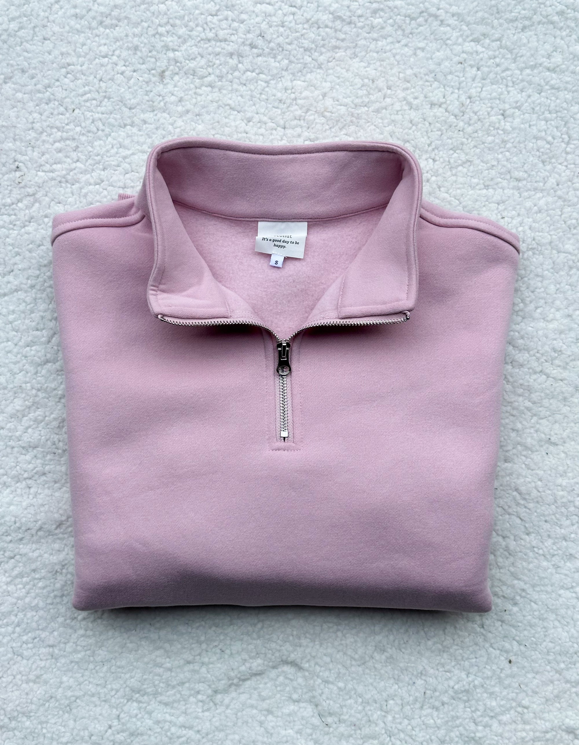 Mauve Mist Basic Blank Quarter-Zip Sweatshirt