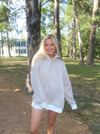 Brown and White Big Striped Hoodie