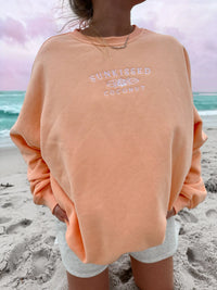 Sunkissedcoconut Embroider Oversized Crewneck Sweatshirt