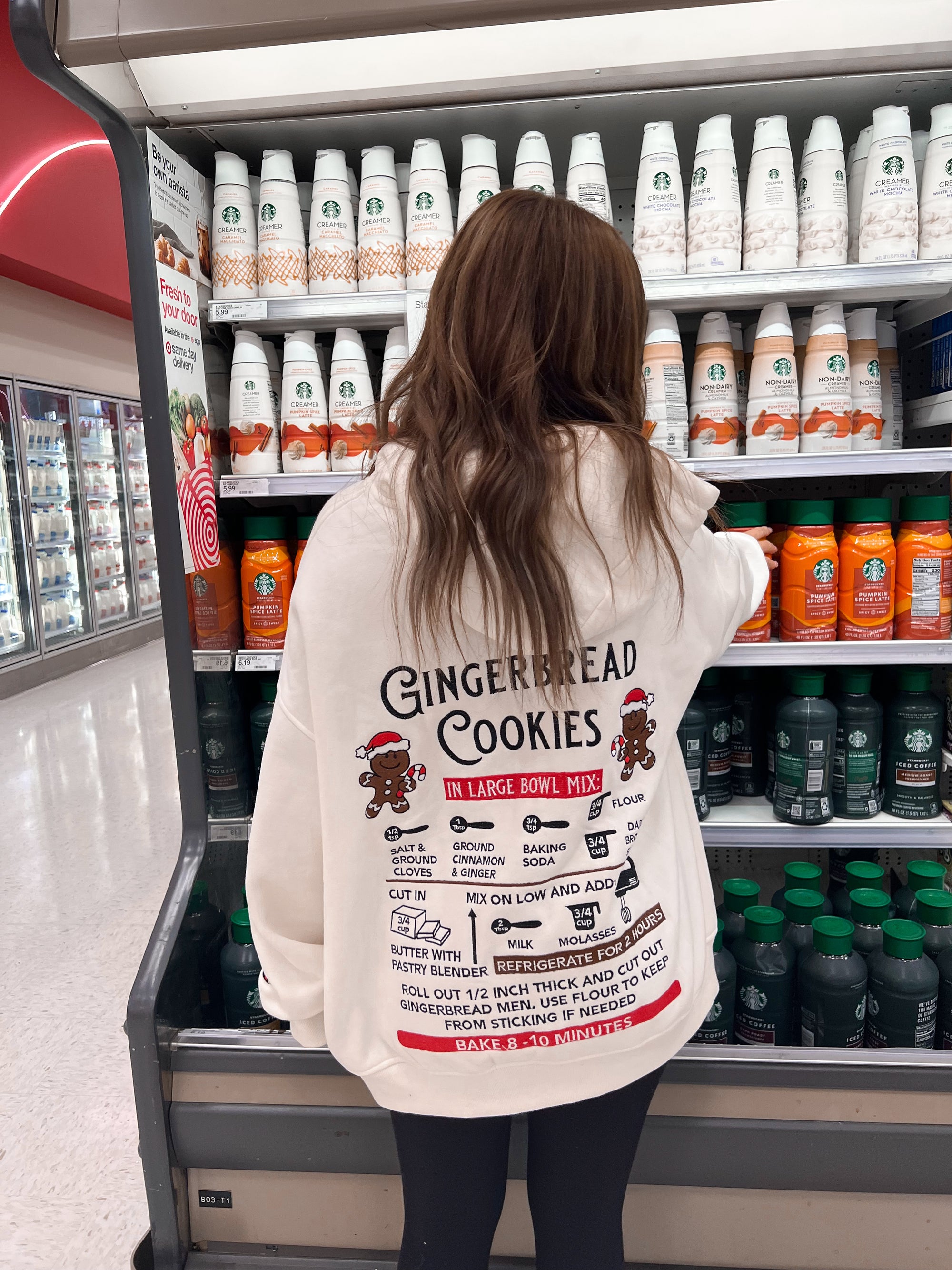 Ivory Gingerbread Recipe Christmas Embroider Hoodie