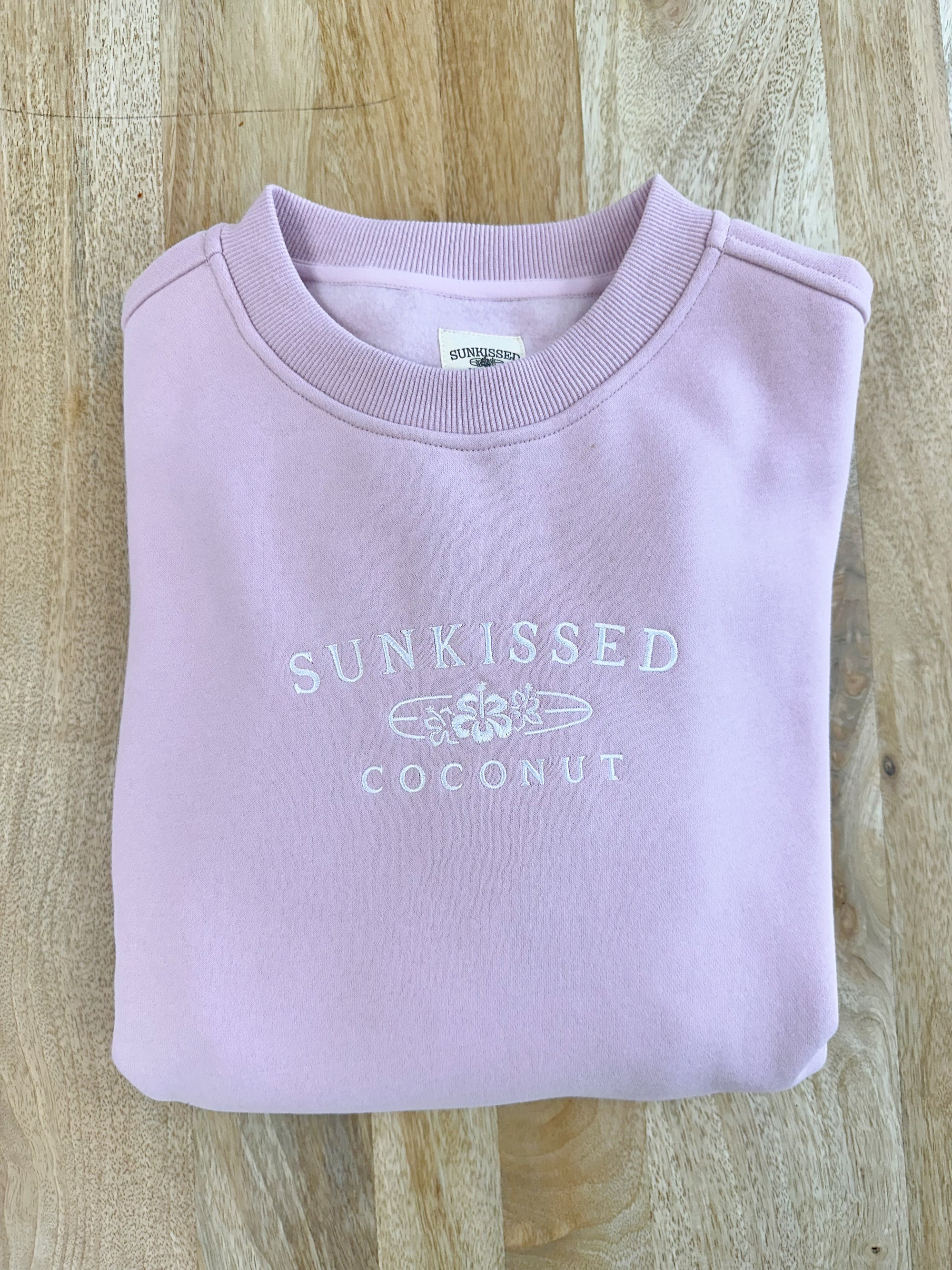 Mauve Mist Sunkissedcoconut Logo Embroider Sweatshirt