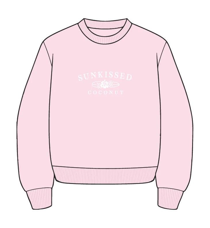 Sunkissedcoconut Embroider Oversized Crewneck Sweatshirt