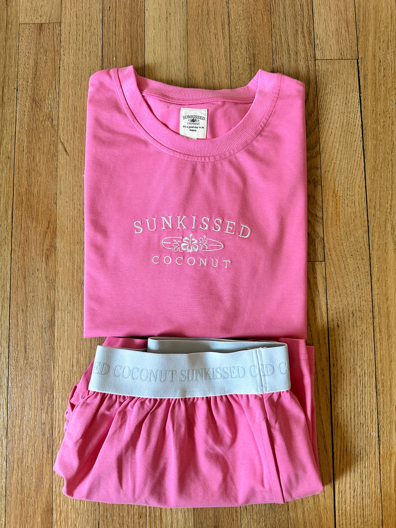 Malibu Pink Basic Watercolor Shorts