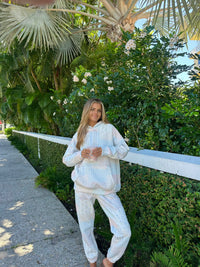 Shades Of Blue Quilted Pastel Hoodie