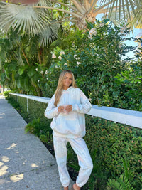 Shades Of Blue Quilted Pastel Hoodie