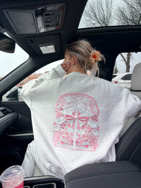 Pearl Grey Tropical Palms Sweatshirt