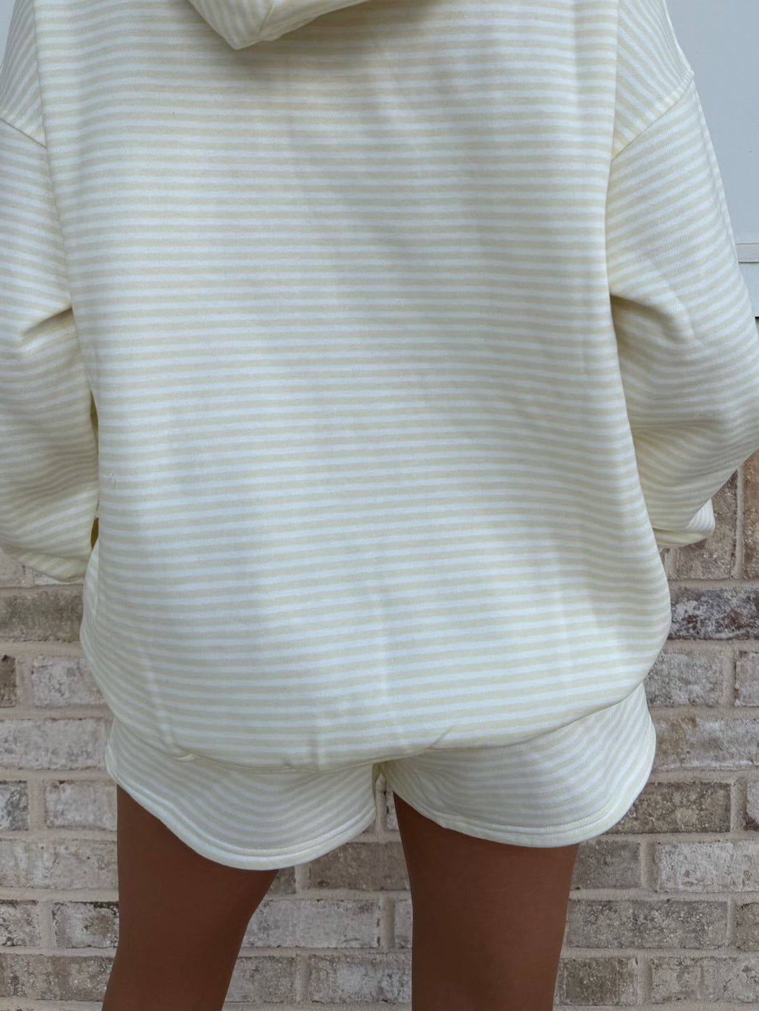 Baby Yellow and White Big Striped Shorts