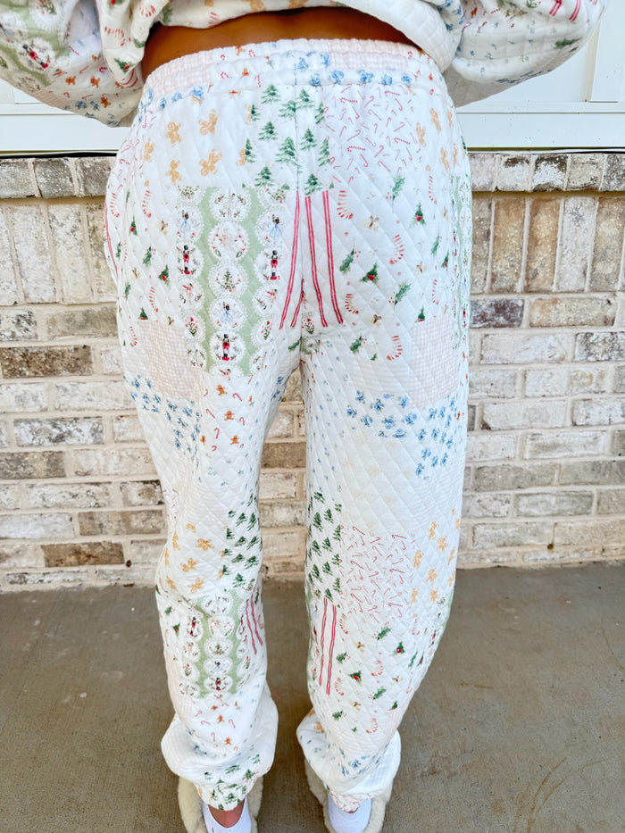 Christmas Holiday Quilted Joggers