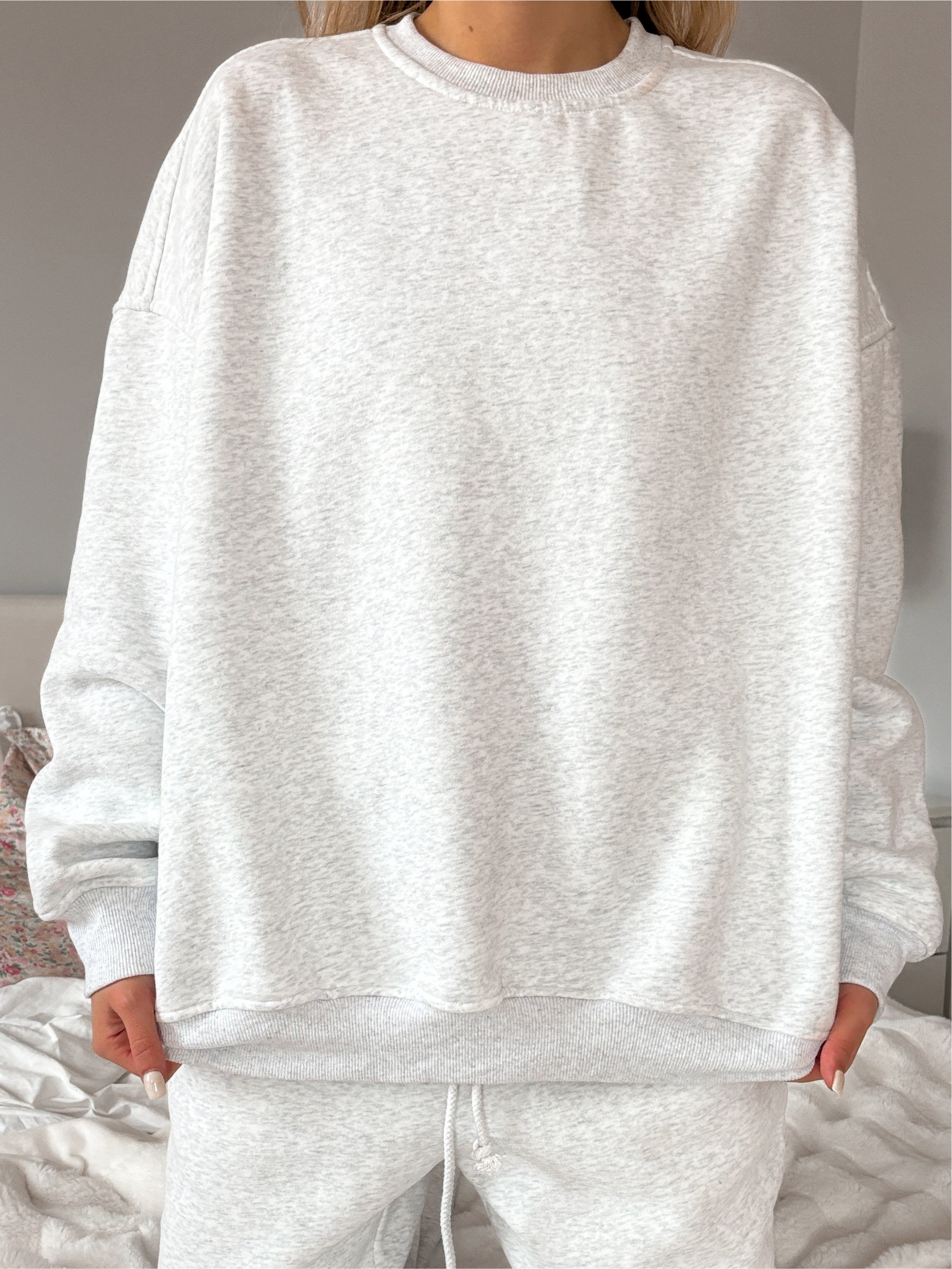 Pearl Grey Basic Blank Sweatshirt