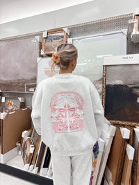 Pearl Grey Tropical Palms Sweatshirt