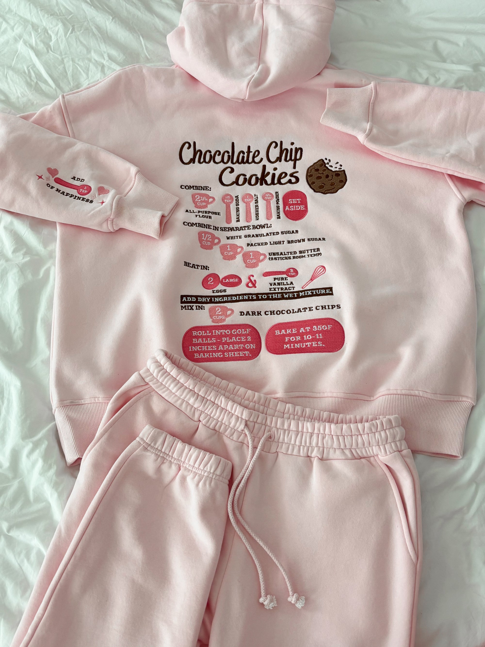 Light Pink Chocolate Chip Cookie Recipe Embroider Hoodie