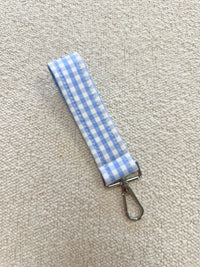 Blue Gingham Handmade Key chain