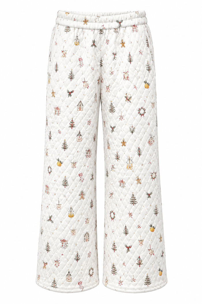 A Cottage Christmas Icons Quilted Flare Sweatpants