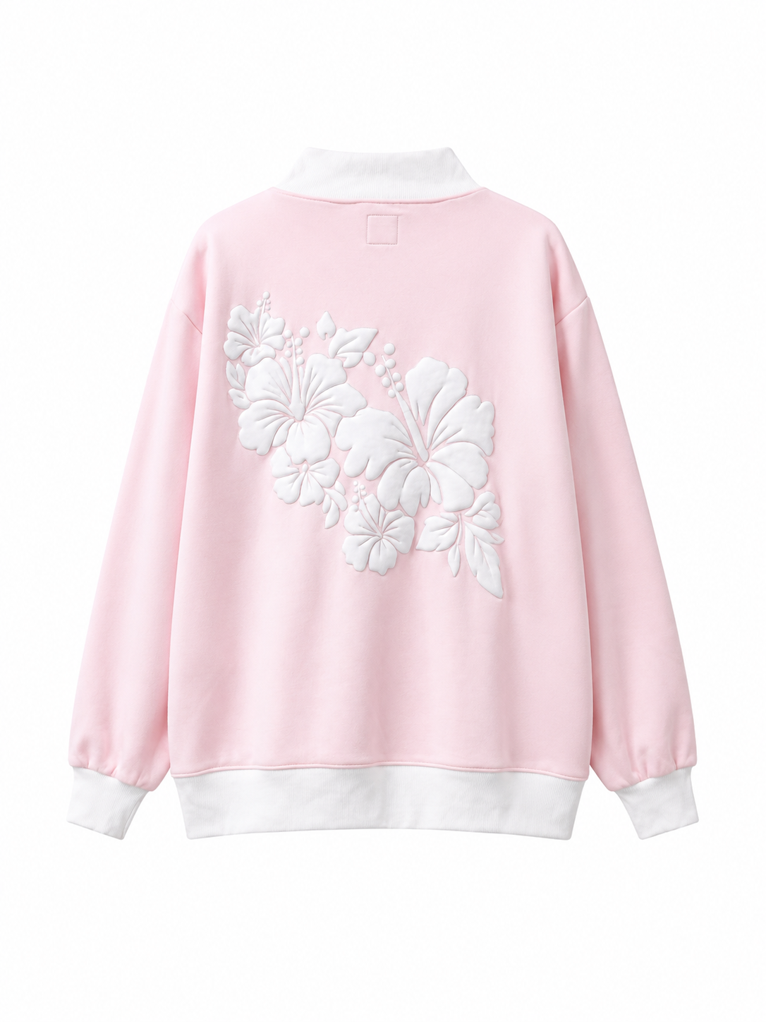 Pink Cabana Puff Print Mockneck Sweatshirt