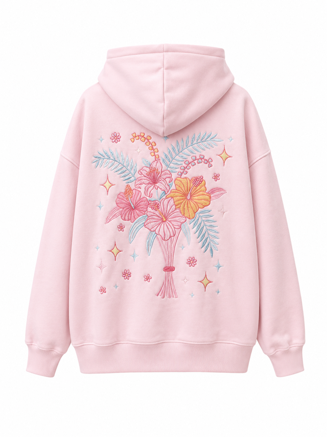 Keepsake Floral Embroidered Girly Oversized Hoodie