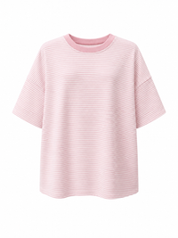 Ella Striped Oversized Short Sleeve Lounge Top