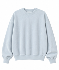 Coastal Blue Corduroy Oversized Crewneck